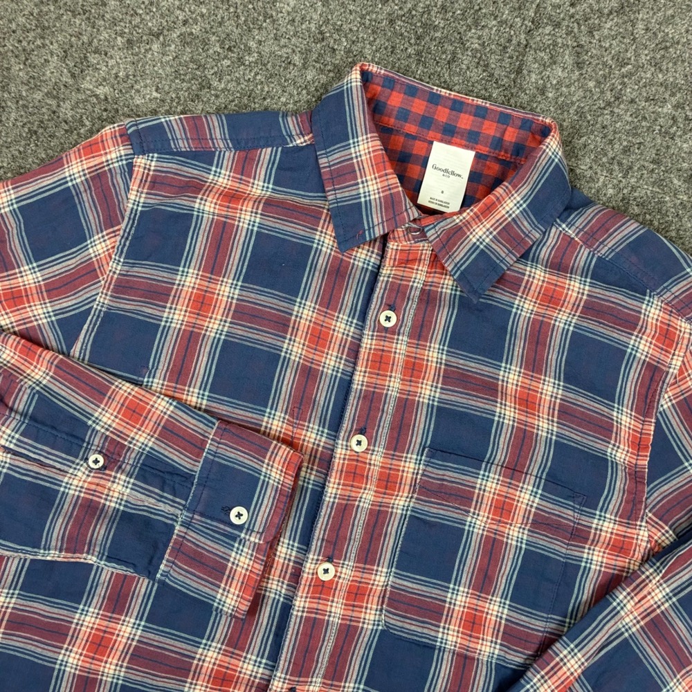Goodfellow & Co Mens Size Small Multi Color Plaid Gingham Button Down Shirt